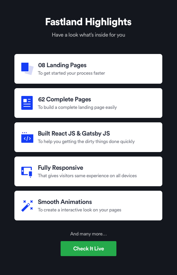 Fastland - React Gatsby JS Landing Page Template - 7