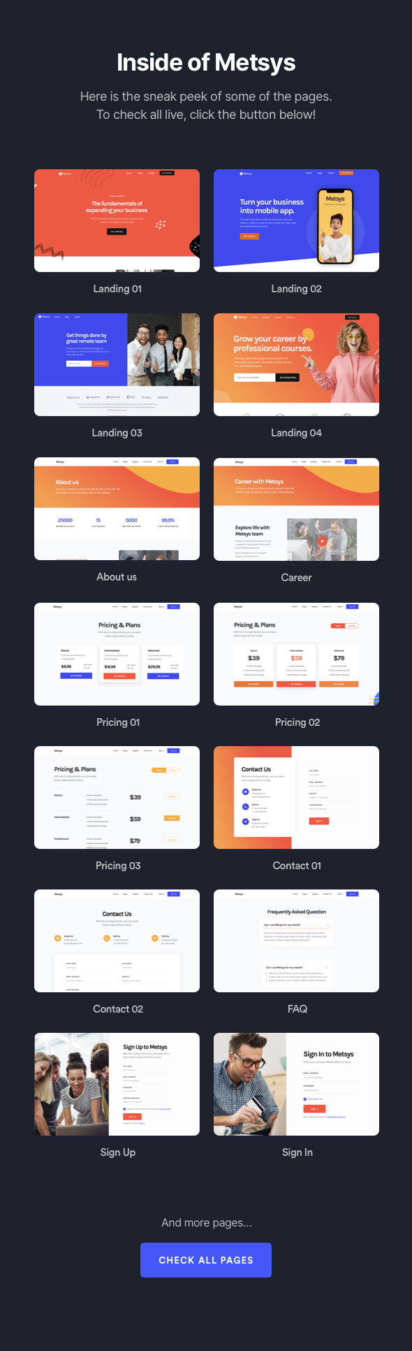 Metsys - Landing Page Template for SaaS, Startup & Agency - 3